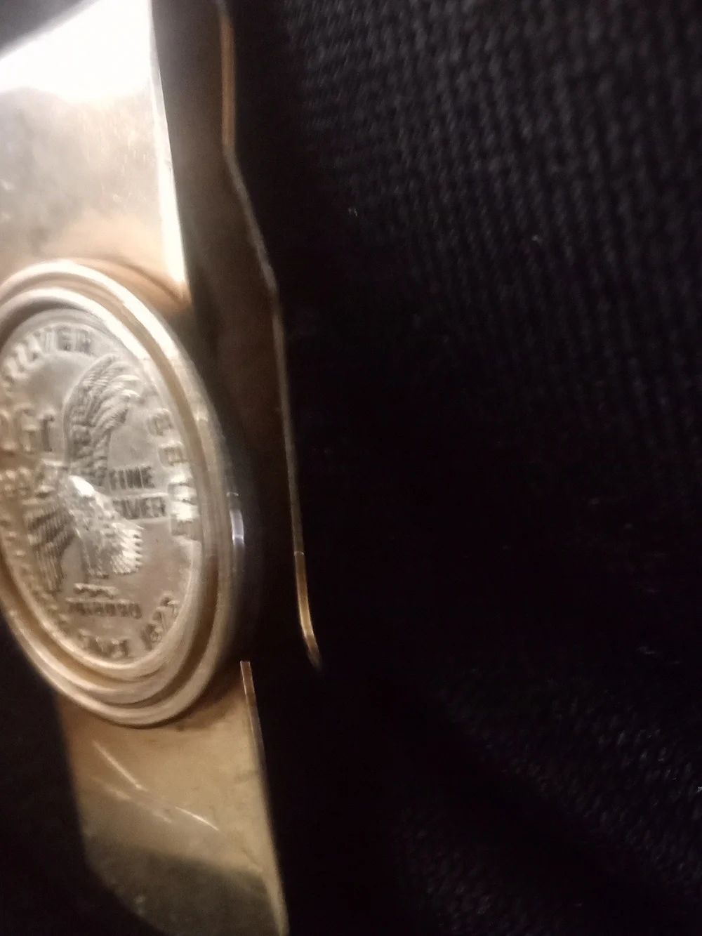 999. 2 GR Silver Eagle Money Clip - Silver Tone